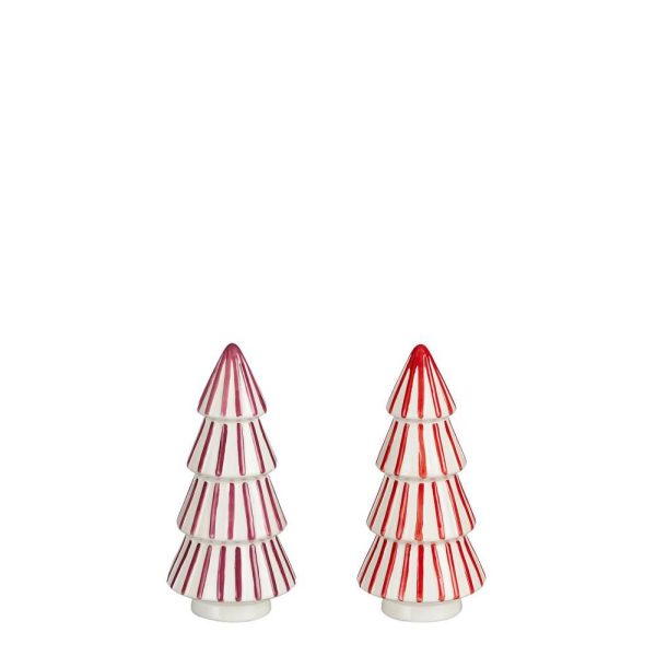 SET 2 ALBERI CERAMICA D.10,5 CM H.22 CM ROSSO/BIANCO SET 2 ALBERI CERAMICA D.10,5 CM H.22 CM ROSSO/BIANCO