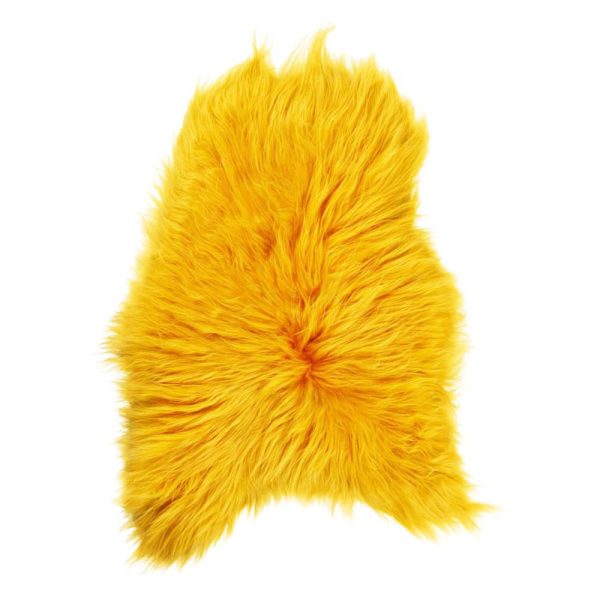 TAPPETO PELLICCIA VERA 100-110×50-70 CM GIALLO OCRA TAPPETO PELLICCIA VERA 100-110×50-70 CM GIALLO OCRA