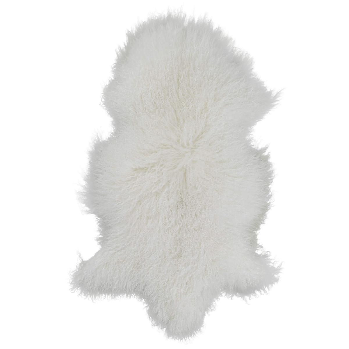 TAPPETO PELLICCIA VERA 90-110×60-70 CM BIANCO