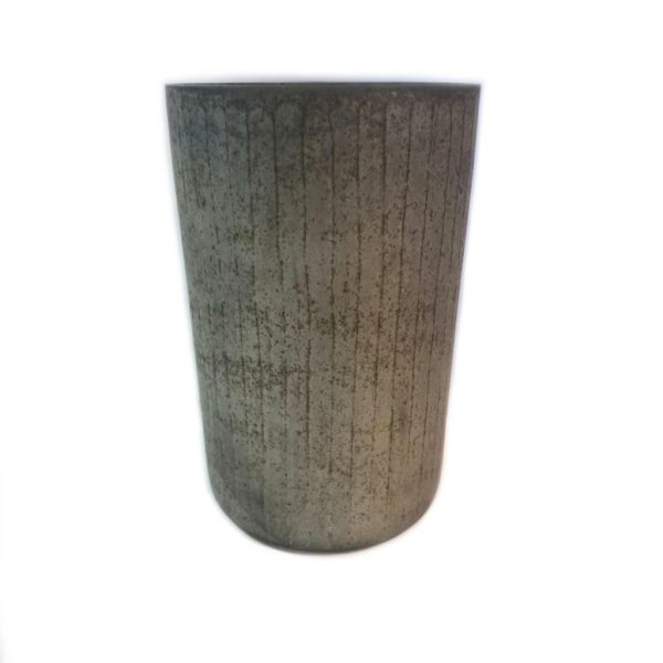 VASO VETRO CILINDRO -RIGHE- 16X16 H24 CM SILVER MAT VASO VETRO CILINDRO -RIGHE- 16X16 H24 CM SILVER MAT