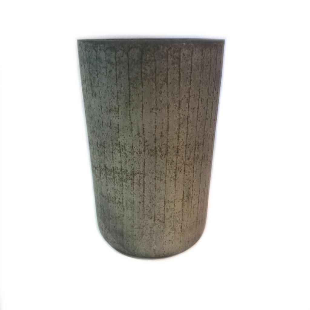 VASO VETRO CILINDRO -RIGHE- 16X16 H24 CM SILVER MAT VASO VETRO CILINDRO -RIGHE- 16X16 H24 CM SILVER MAT