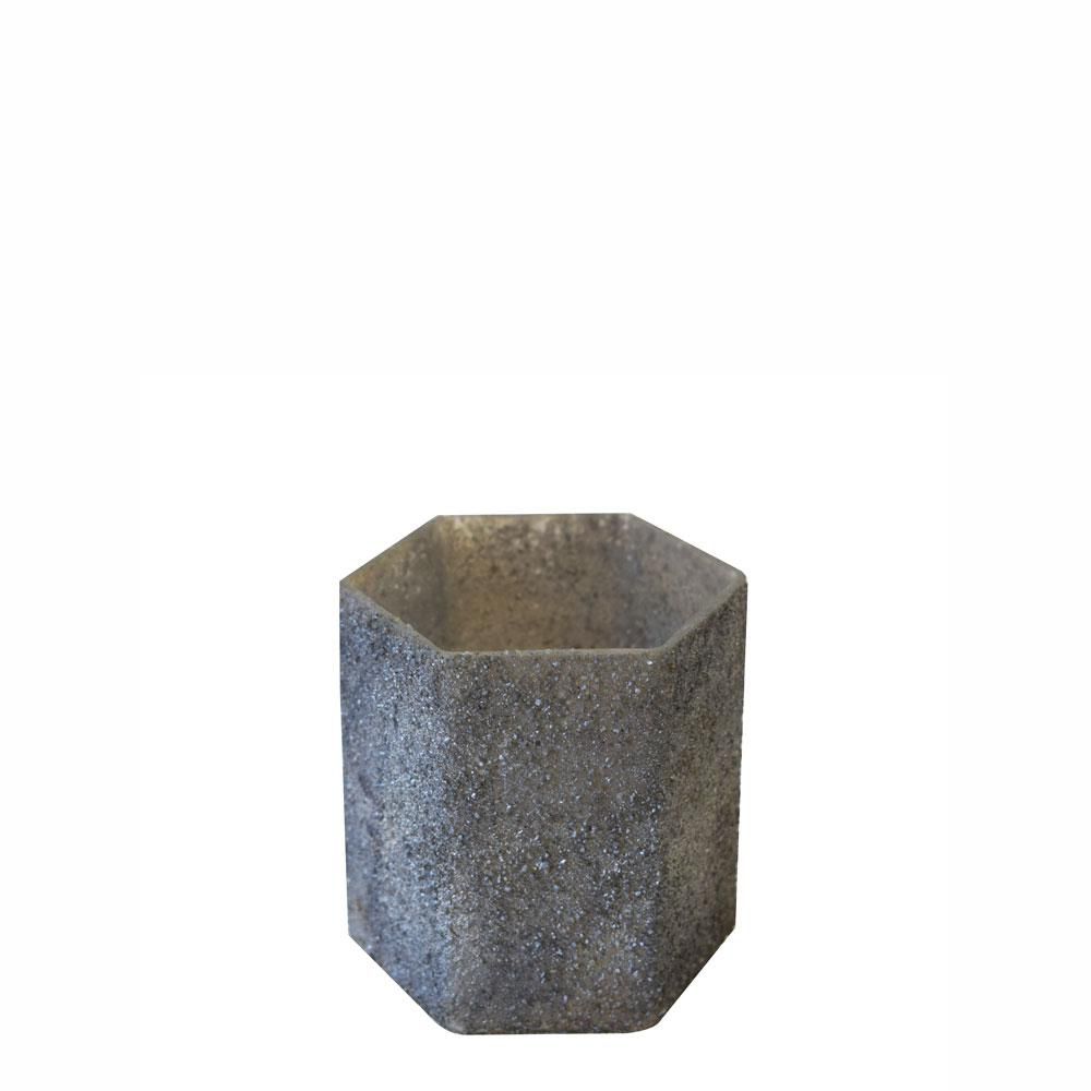 PORTACANDELA VETRO MERCURY-ESAGONO RUVIDO- 9X9 H9 CM ORO ANTICO PORTACANDELA VETRO MERCURY-ESAGONO RUVIDO- 9X9 H9 CM ORO ANTICO