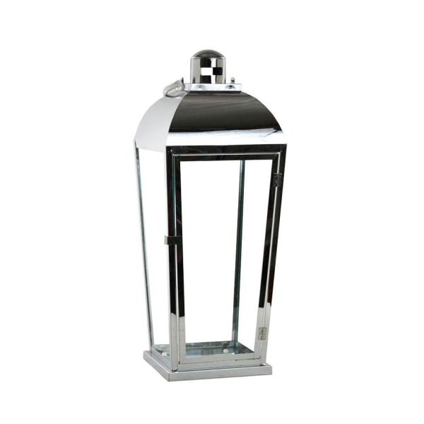 LANTERNA VETRO/METALLO 23X23 H60 CM ARGENTO LANTERNA VETRO/METALLO 23X23 H60 CM ARGENTO