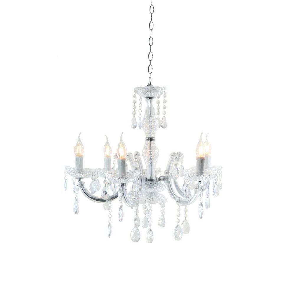 LAMPADARIO ACRILICO 6FUOCHI 65X65 CM H.44 CM TRASPARENTE/ARGENTO LAMPADARIO ACRILICO 6FUOCHI 65X65 CM H.44 CM TRASPARENTE/ARGENTO