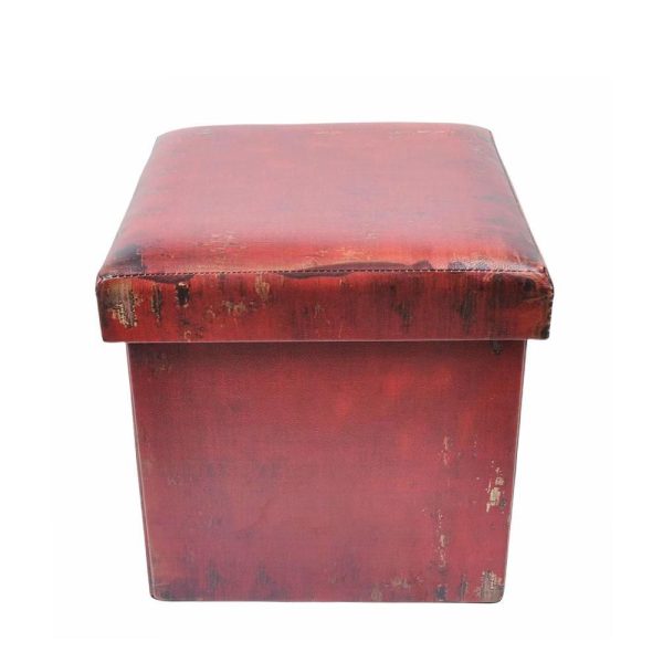 CONTENITORE ECOPELLE 32X32 CM H.32 CM BURGUNDY DS CONTENITORE ECOPELLE 32X32 CM H.32 CM BURGUNDY DS