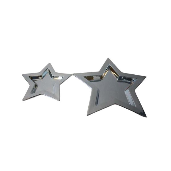 PIATTO CERAMICA D.29 CM-STAR- ARGENTO