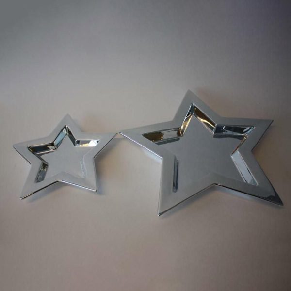 PIATTO CERAMICA D.42 CM-STAR- ARGENTO