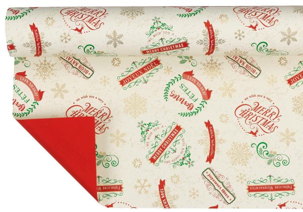 BOBINA PPL -CHRISTMAS COUNTRY- CM 100X25 MT 40MY ROSSO/ORO/VERDE BOBINA PPL -CHRISTMAS COUNTRY- CM 100X25 MT 40MY ROSSO/ORO/VERDE