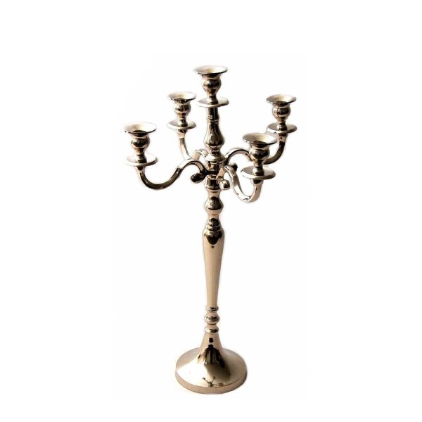 CANDELABRO ALLUMINIO 5 FUOCHI H.75 ARGENTO CANDELABRO ALLUMINIO 5 FUOCHI H.75 ARGENTO