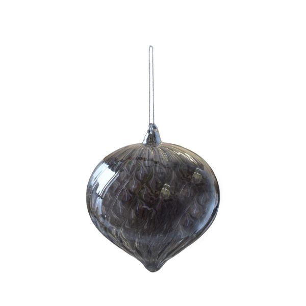 SFERA VETRO 15X17 MM ONION FESTONATA LUC. GRIGIO SFERA VETRO 15X17 MM ONION FESTONATA LUC. GRIGIO