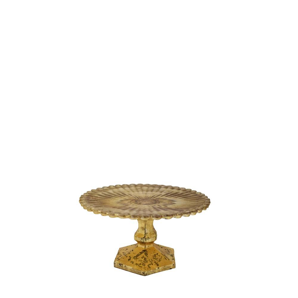 ALZATA VETRO C/BASE D.13,7 CM H.7 CM ORO ALZATA VETRO C/BASE D.13,7 CM H.7 CM ORO