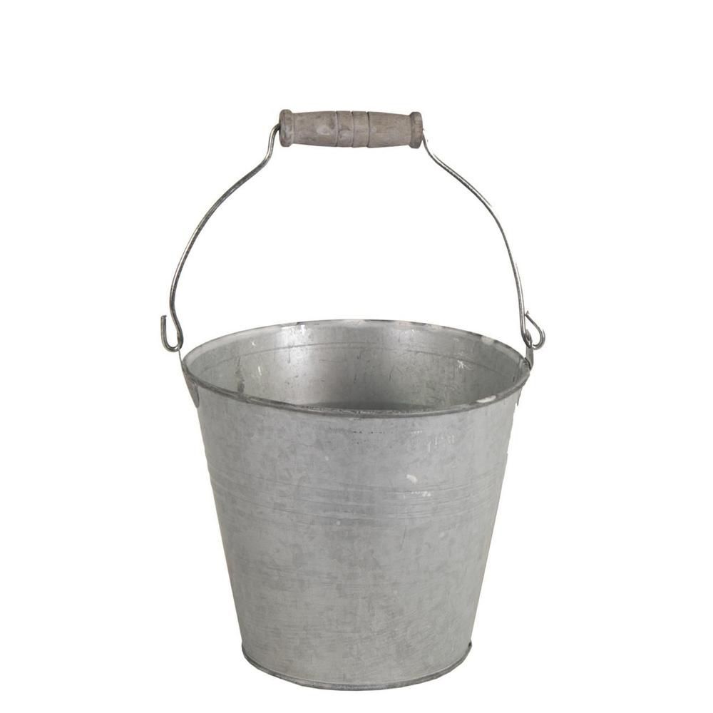 SECCHIELLO LATTA C/MANICO LEGNO D.8 CM H.7 CM GRIGIO VINTAGE SECCHIELLO LATTA C/MANICO LEGNO D.8 CM H.7 CM GRIGIO VINTAGE