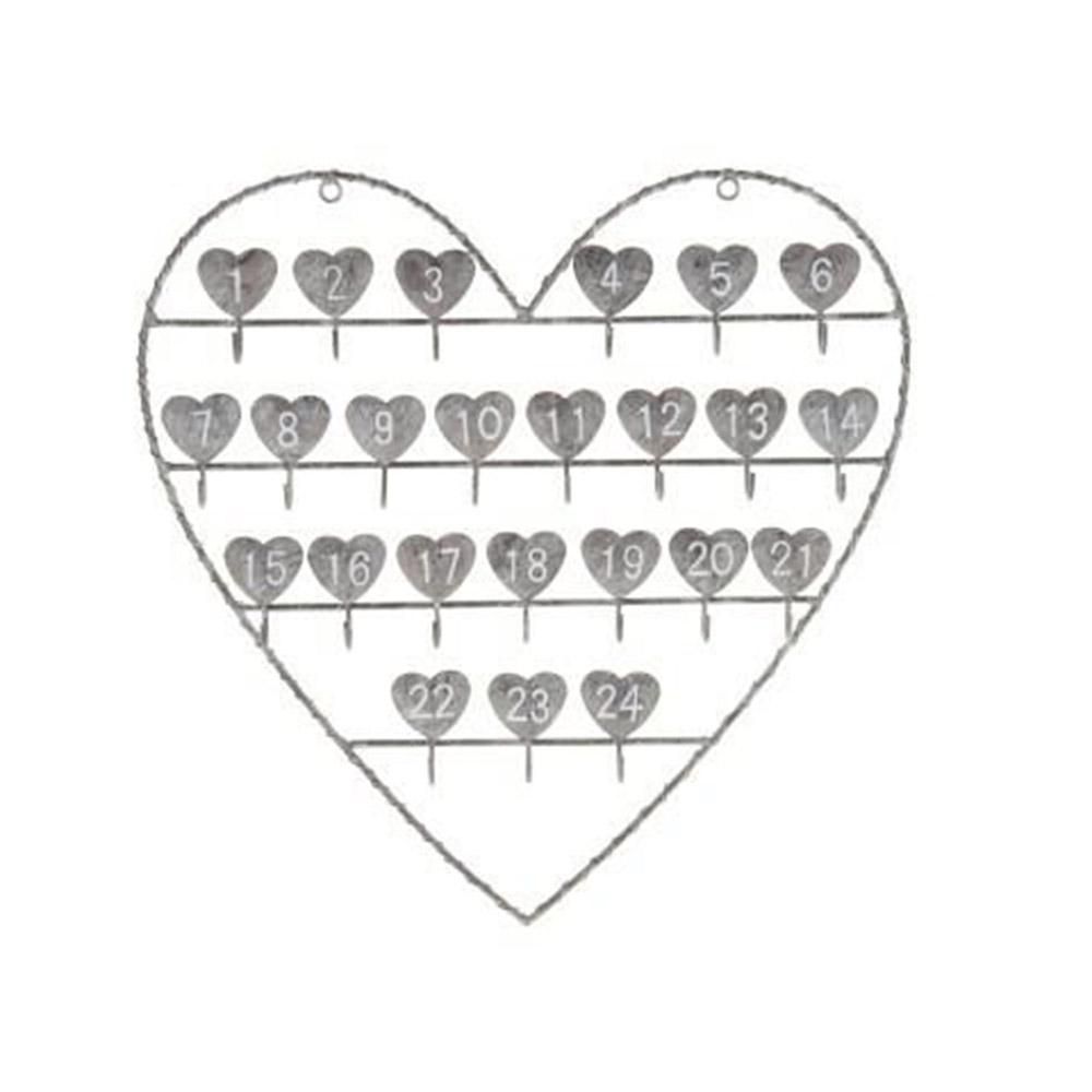 CALENDARIO CUORE MET. D/APP. D.40 CM H.38 CM GRIGIO CALENDARIO CUORE MET. D/APP. D.40 CM H.38 CM GRIGIO