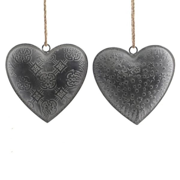 SET 2 CUORI FERRO-EMBOSS- D/APP. D.16 ASS.GRIGIO WASHED SET 2 CUORI FERRO-EMBOSS- D/APP. D.16 ASS.GRIGIO WASHED