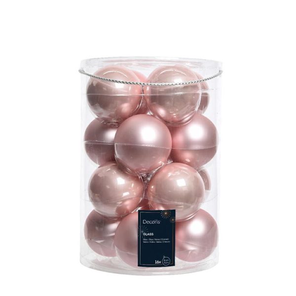 SET 16 SFERE VETRO MM.80 LUCIDO/SATINATO ROSA CIPRIA SET 16 SFERE VETRO MM.80 LUCIDO/SATINATO ROSA CIPRIA