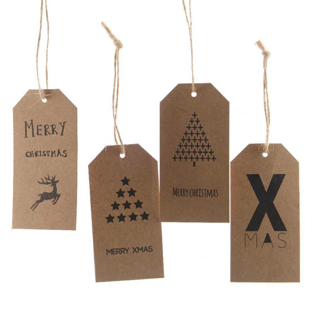 SET 6 TARGHETTE CARTA 6X9 CM -XMAS- D/APP ASS. NATURALE