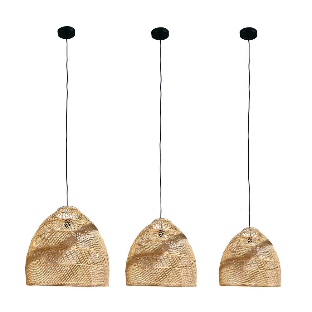 SET 3 LAMPADARI D.46-62-68 CM H.45-61-76 CM NATURALE SET 3 LAMPADARI D.46-62-68 CM H.45-61-76 CM NATURALE