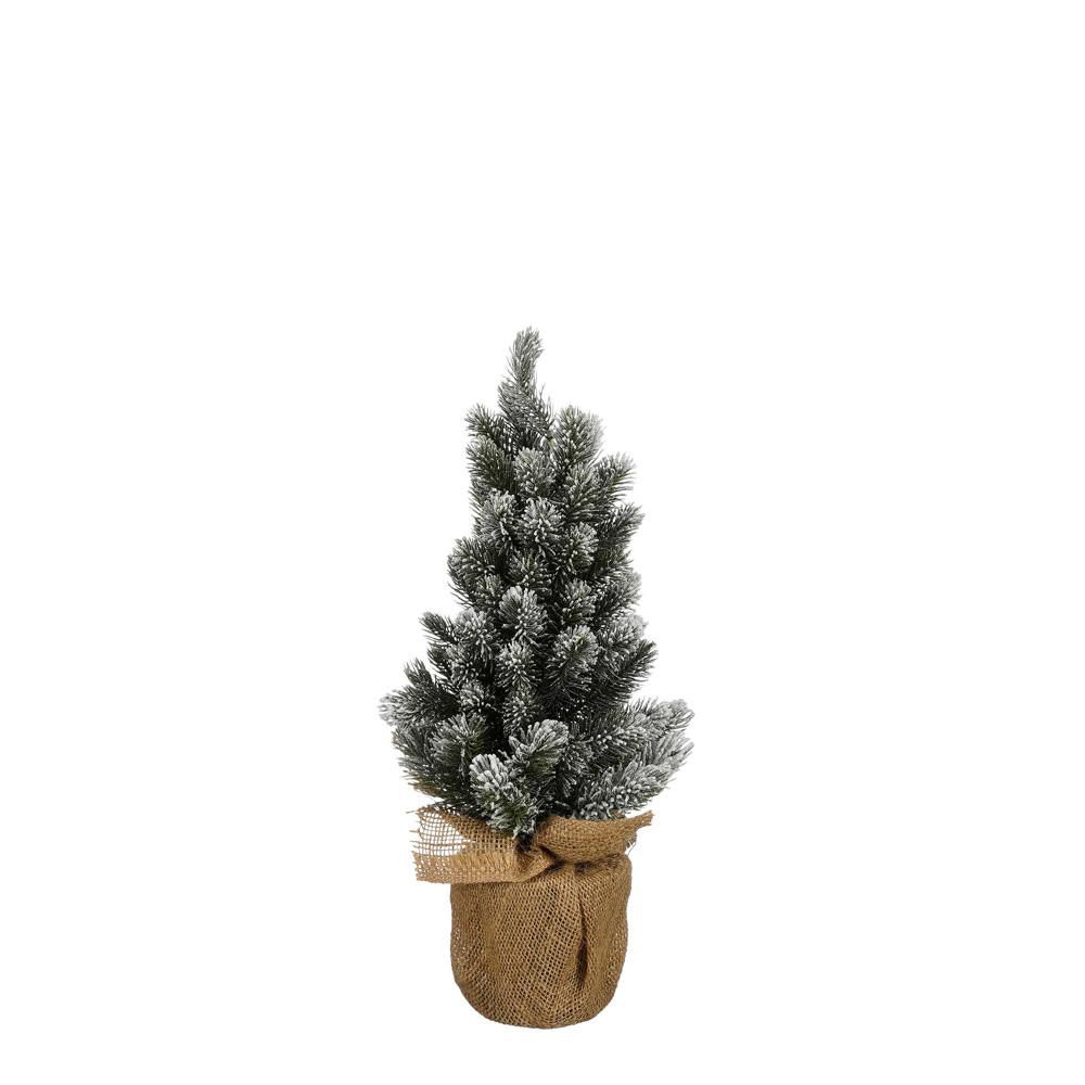 ALBERO NATALE MINI C/SACCO JUTA D.22 H.45 CM TIPS 75 INNEVATO ALBERO NATALE MINI C/SACCO JUTA D.22 H.45 CM TIPS 75 INNEVATO