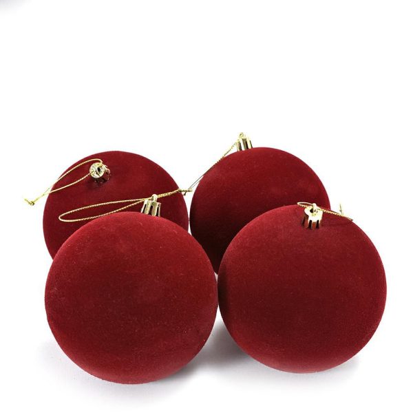 SET 4 SFERE VELLUTO MM.100 BORDEAUX