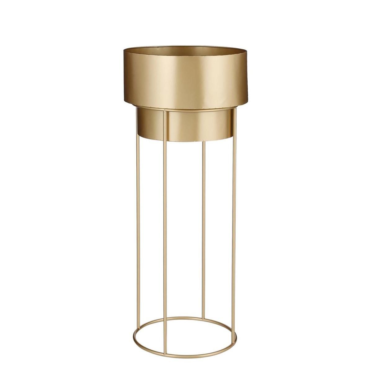 FIORIERA METALLO C/ALZATA D.38 CM H.91 CM ORO FIORIERA METALLO C/ALZATA D.38 CM H.91 CM ORO