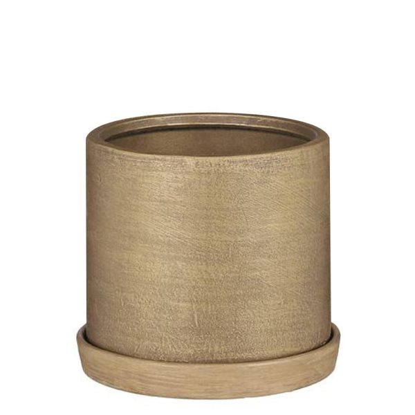 VASO CERAMICA D.31.5 CMH.26 CM ORO