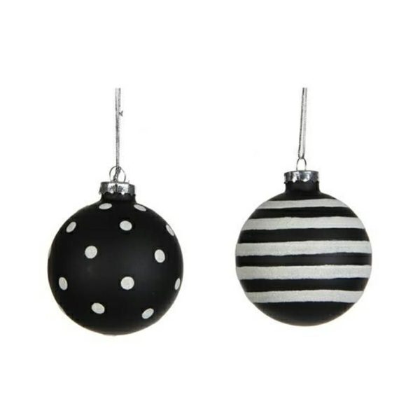 SET 2 SFERE VETRO MM.70ASS. NERO/BIANCO SET 2 SFERE VETRO MM.70ASS. NERO/BIANCO
