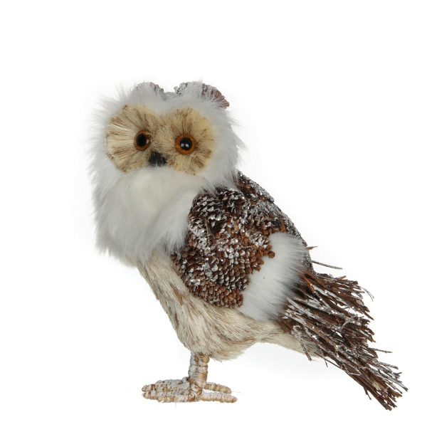 GUFO 16X24 CM H.25 CM GHIACCIATO MARRONE GUFO 16X24 CM H.25 CM GHIACCIATO MARRONE