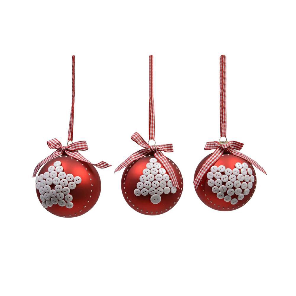 SET 3 SFERE VETRO MM.80-BUTTON- ASS. ROSSO SET 3 SFERE VETRO MM.80-BUTTON- ASS. ROSSO