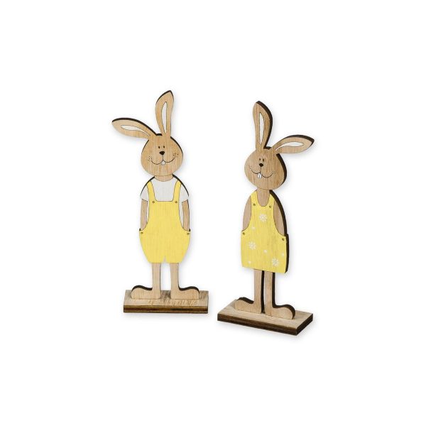 CONIGLIO LEGNO C/BASE H.18 CM GIALLO/NATURALE CONIGLIO LEGNO C/BASE H.18 CM GIALLO/NATURALE