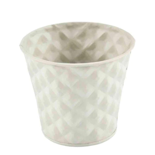VASO METALLO TONDO D.16 CM H.14,5CM -LOSANGA- GREY/TORTORA