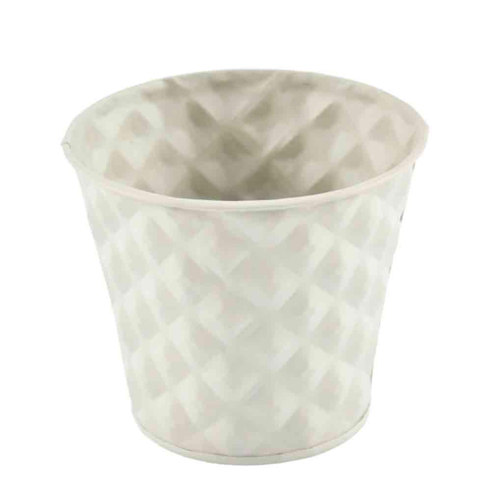 VASO METALLO TONDO D.16 CM H.14,5CM -LOSANGA- GREY/TORTORA