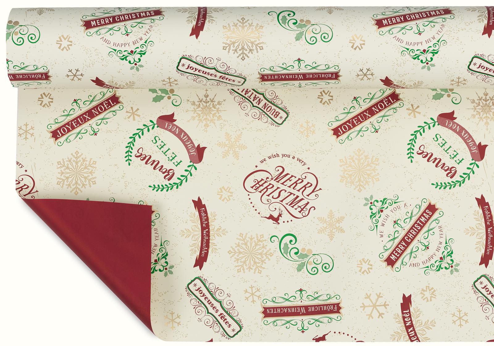 BOBINA PPL-CHRISTMAS COUNTRY-CM100X25 MT 40MY BORDEAUX/ORO/VERDE BOBINA PPL-CHRISTMAS COUNTRY-CM100X25 MT 40MY BORDEAUX/ORO/VERDE