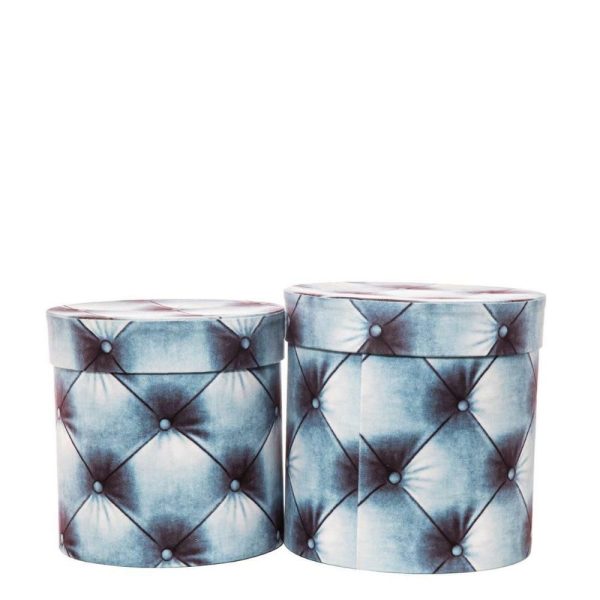 SET 2 SCATOLE VELLUTO C/COPERCHIO D.19 CM H.21 CM BLU SET 2 SCATOLE VELLUTO C/COPERCHIO D.19 CM H.21 CM BLU