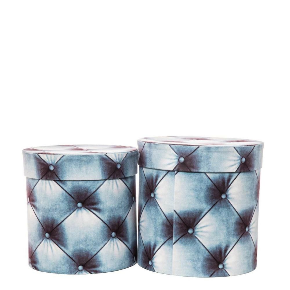 SET 2 SCATOLE VELLUTO C/COPERCHIO D.19 CM H.21 CM BLU SET 2 SCATOLE VELLUTO C/COPERCHIO D.19 CM H.21 CM BLU