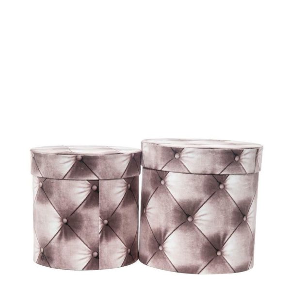 SET 2 SCATOLE VELLUTO C/COPERCHIO D.19 CM H.21 CM ROSA SET 2 SCATOLE VELLUTO C/COPERCHIO D.19 CM H.21 CM ROSA