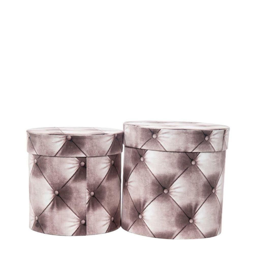 SET 2 SCATOLE VELLUTO C/COPERCHIO D.19 CM H.21 CM ROSA SET 2 SCATOLE VELLUTO C/COPERCHIO D.19 CM H.21 CM ROSA