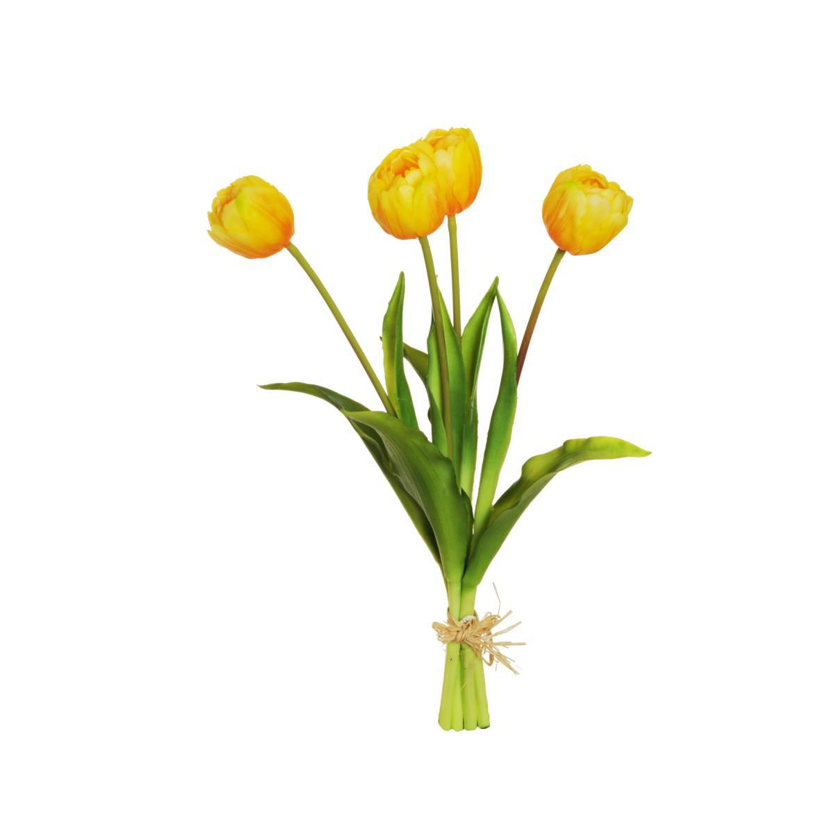 TULIPANO BOUQUET 4X 4F 8LVS CM.38 GIALLO TULIPANO BOUQUET 4X 4F 8LVS CM.38 GIALLO