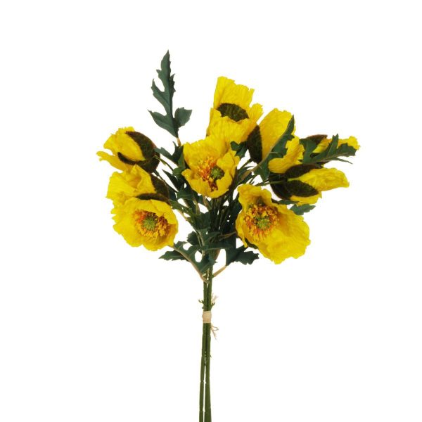 PAPAVERO BOUQUET 3X 9F 3B CM.46 GIALLO PAPAVERO BOUQUET 3X 9F 3B CM.46 GIALLO