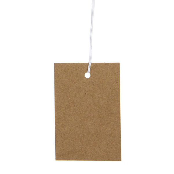 SET 48 TAGS CARTA C/FILO BIANCO 4X6 CM NATURALE