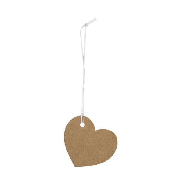 SET 48 TAGS CARTA C/FILO BIANCO CUORE 7 CM NATURALE