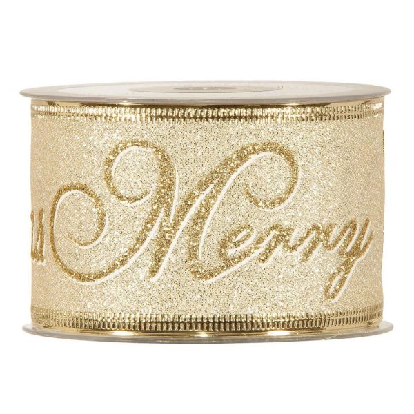 NASTRO MERRY CHRISTMAS 63MM 10MT ORO
