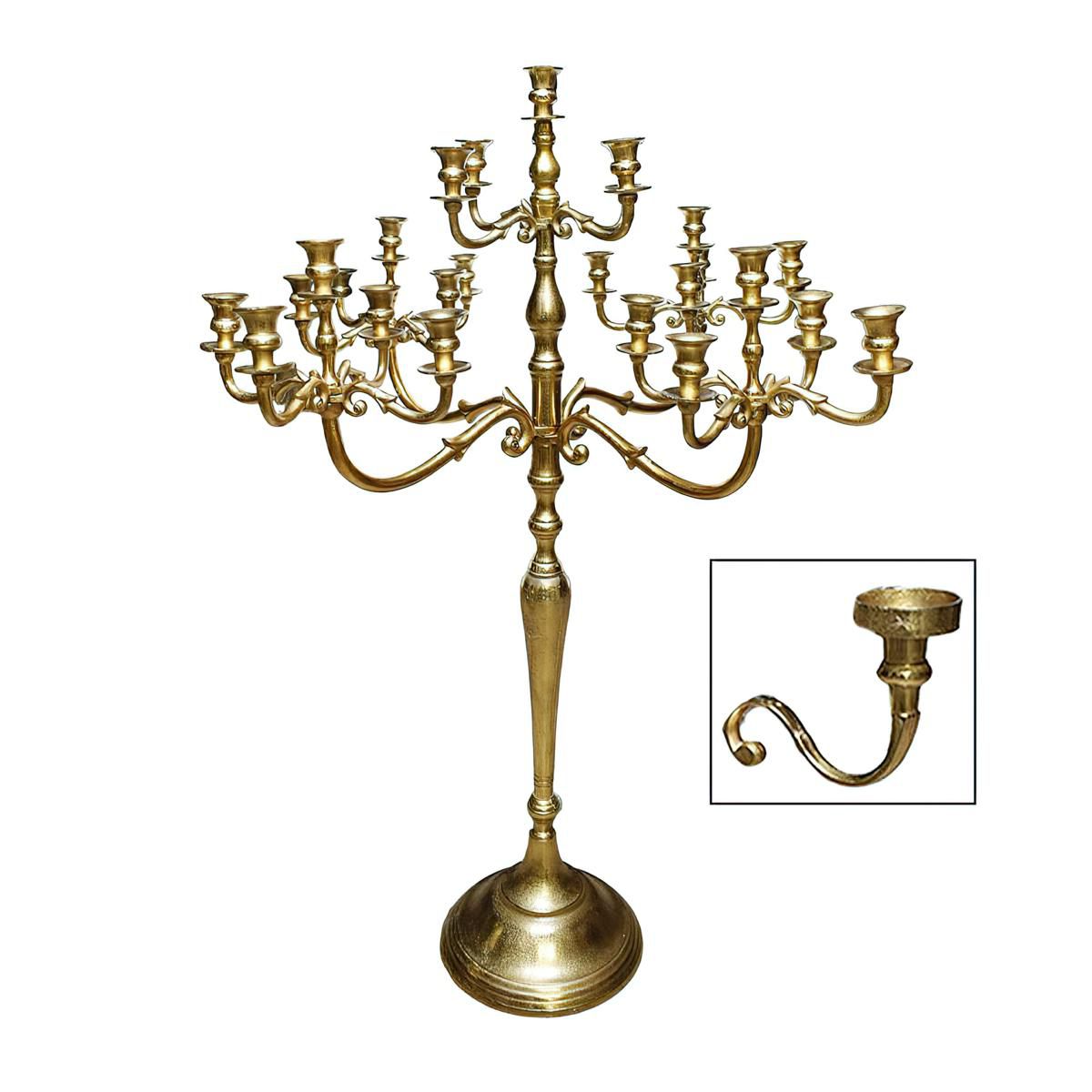 CANDELABRO ALLUMINIO 25FUOCHI H.130 CM ORO SATINATO CANDELABRO ALLUMINIO 25FUOCHI H.130 CM ORO SATINATO