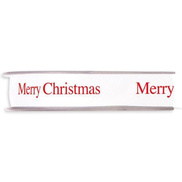 NASTRO -MERRY CHRISTMAS- 15MM 45MT BIANCO/ROSSO NASTRO -MERRY CHRISTMAS- 15MM 45MT BIANCO/ROSSO