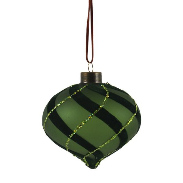 DECORO VETRO TARTAN D.10 CM VERDE/NERO DECORO VETRO TARTAN D.10 CM VERDE/NERO