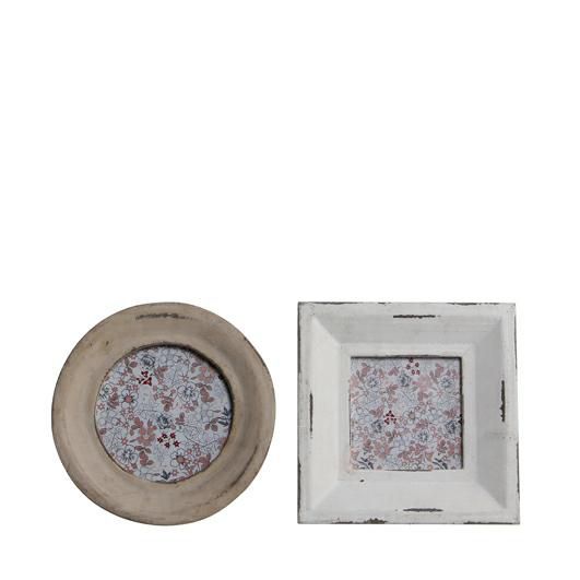 SET 2 PORTAFOTO LEGNO-BELLA- 16X16 ASS.BIANCO-MARRONE
