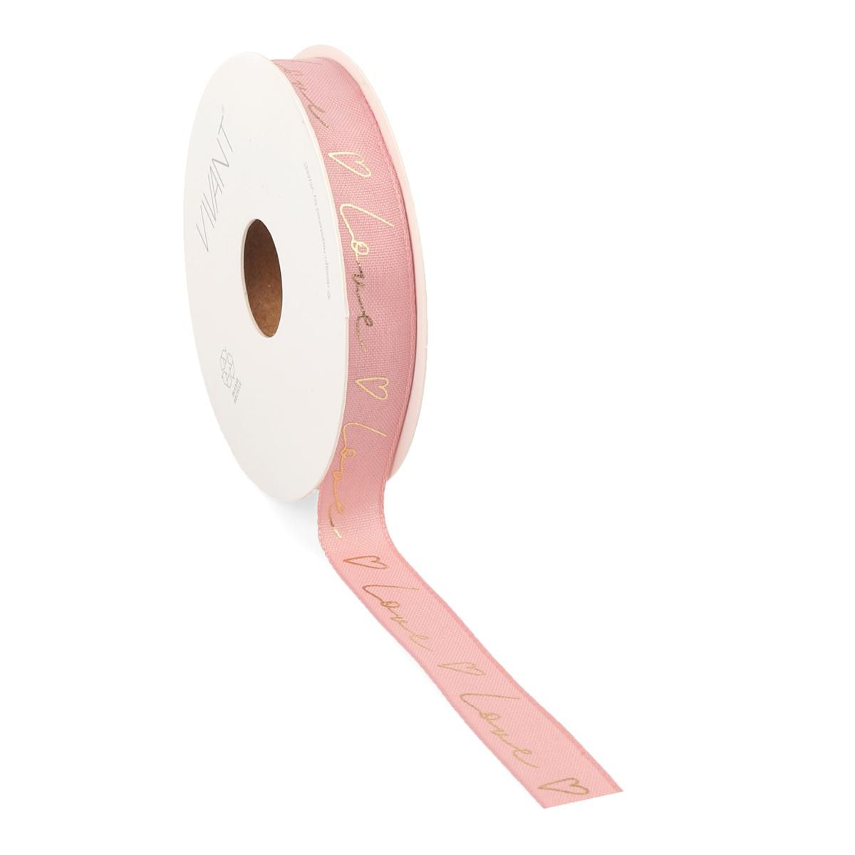 NASTRO TESSUTO 15MM 15MT -LOVE WRITTEN- ROSA/ORO NASTRO TESSUTO 15MM 15MT -LOVE WRITTEN- ROSA/ORO