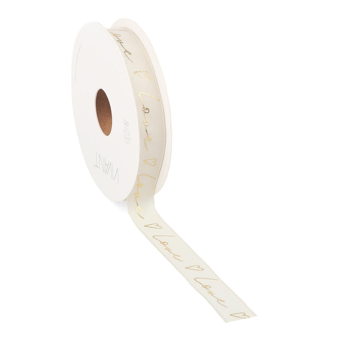 NASTRO TESSUTO 15MM 15MT -LOVE WRITTEN- BIANCO/ORO NASTRO TESSUTO 15MM 15MT -LOVE WRITTEN- BIANCO/ORO