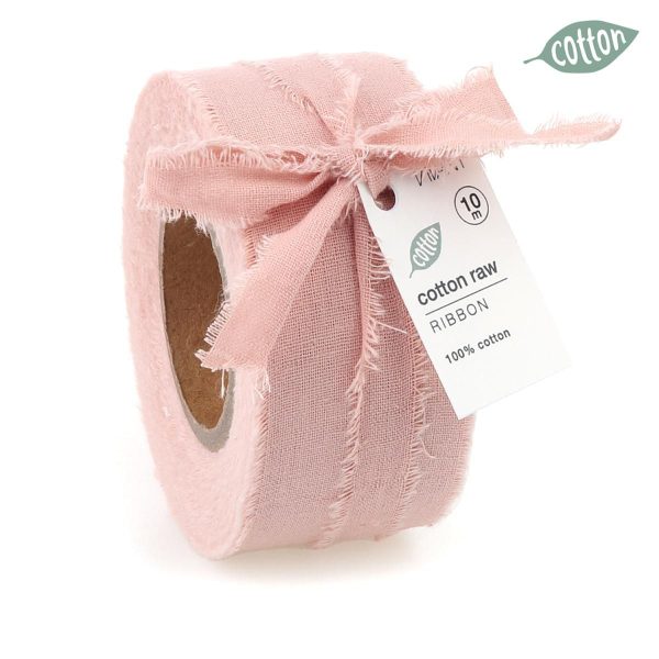 NASTRO COTONE SFRANGIATO 40MM 10MT-COTTON RAW- ROSA NASTRO COTONE SFRANGIATO 40MM 10MT-COTTON RAW- ROSA