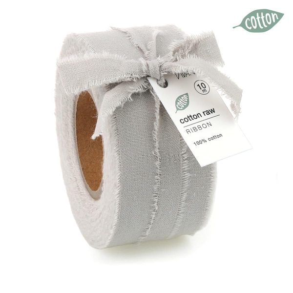 NASTRO COTONE SFRANGIATO 40MM 10MT-COTTON RAW- GRIGIO NASTRO COTONE SFRANGIATO 40MM 10MT-COTTON RAW- GRIGIO