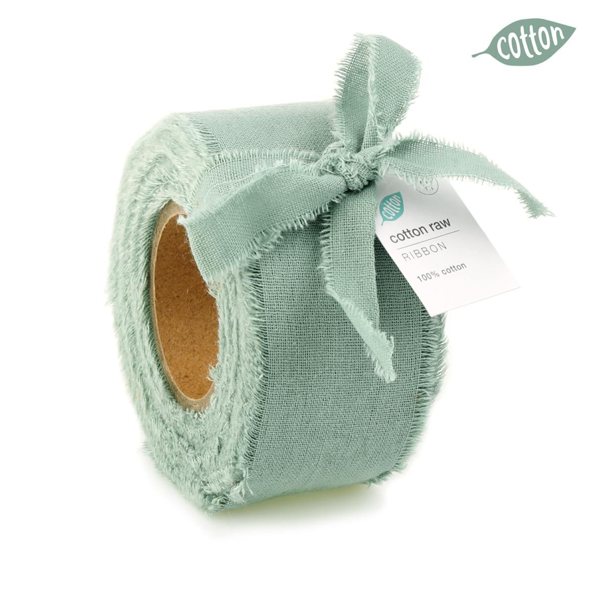 NASTRO COTONE SFRANGIATO 40MM 10MT-COTTON RAW- TIFFANY